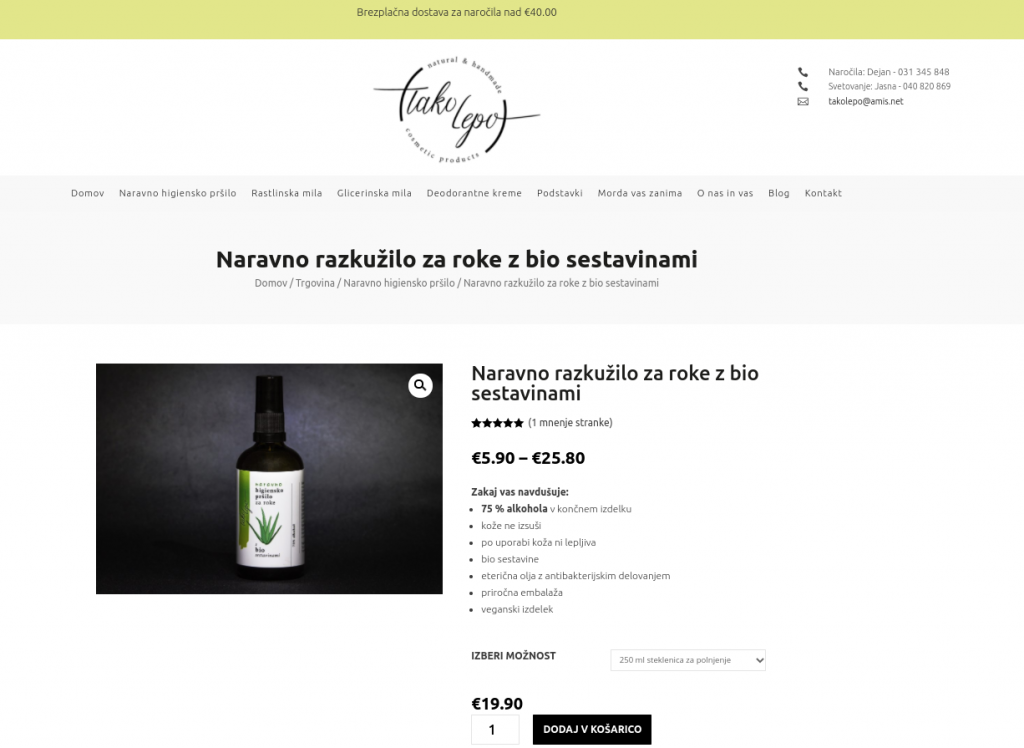 prenova spletne trgovine takolepo